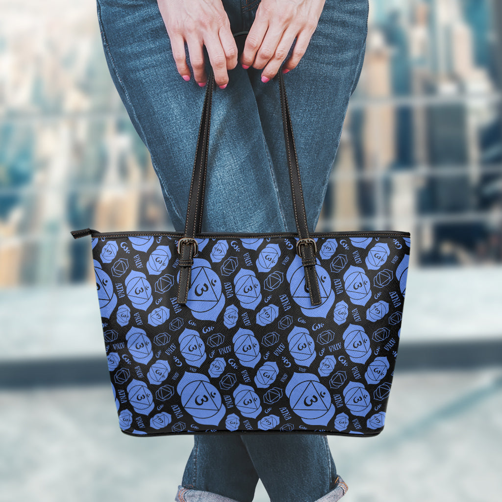 Ajna Chakra Pattern Print Leather Tote Bag