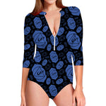 Ajna Chakra Pattern Print Long Sleeve Swimsuit