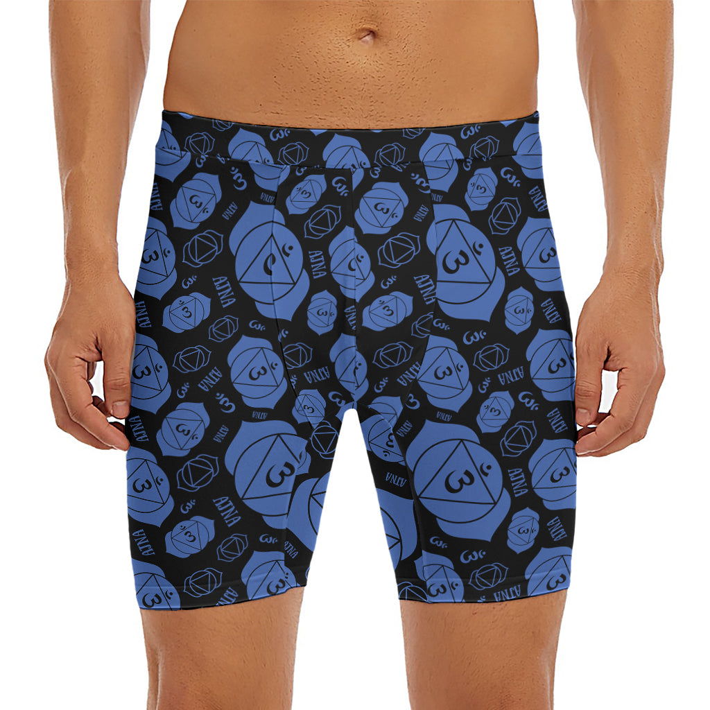 Ajna Chakra Pattern Print Men's Long Boxer Briefs