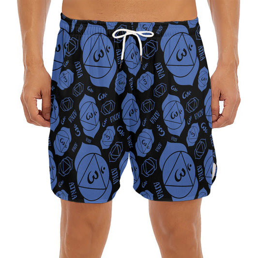 Ajna Chakra Pattern Print Men's Split Running Shorts