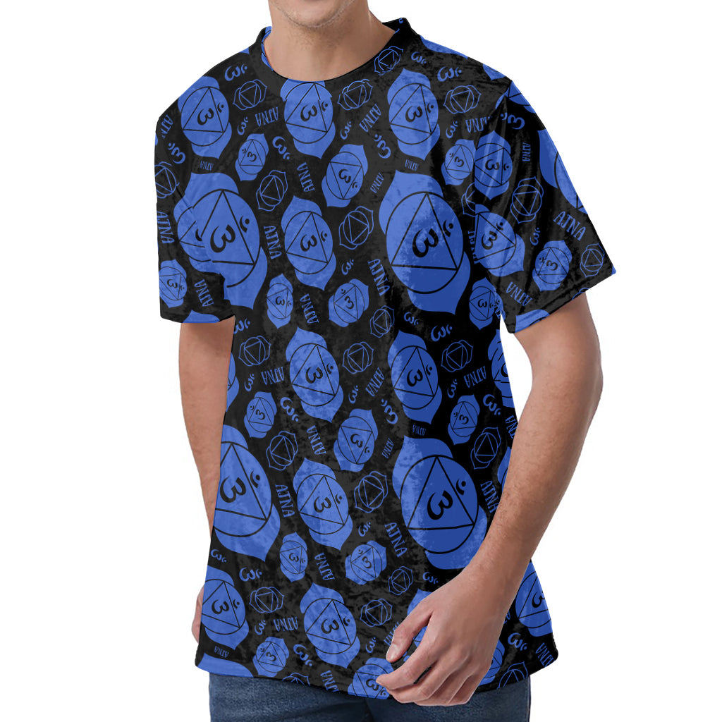 Ajna Chakra Pattern Print Men's Velvet T-Shirt