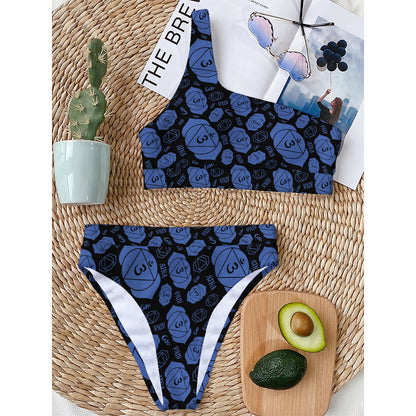 Ajna Chakra Pattern Print One Shoulder Bikini Top