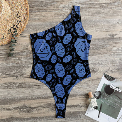 Ajna Chakra Pattern Print One Shoulder Bodysuit