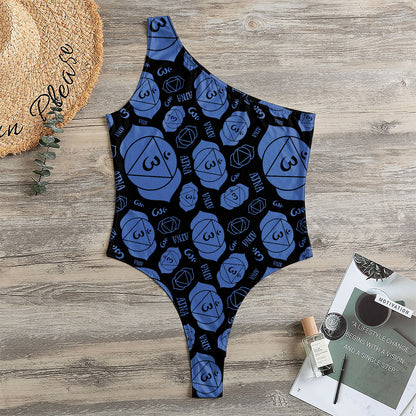 Ajna Chakra Pattern Print One Shoulder Bodysuit