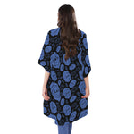 Ajna Chakra Pattern Print Open Front Beach Cover Up
