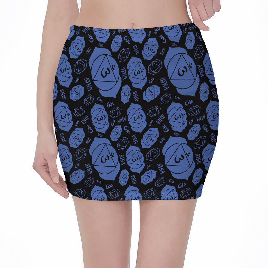 Ajna Chakra Pattern Print Pencil Mini Skirt