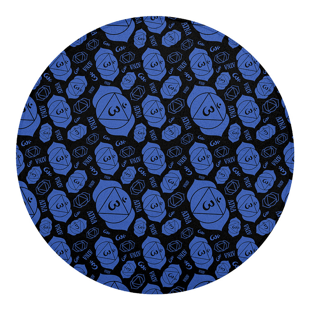 Ajna Chakra Pattern Print Round Blanket