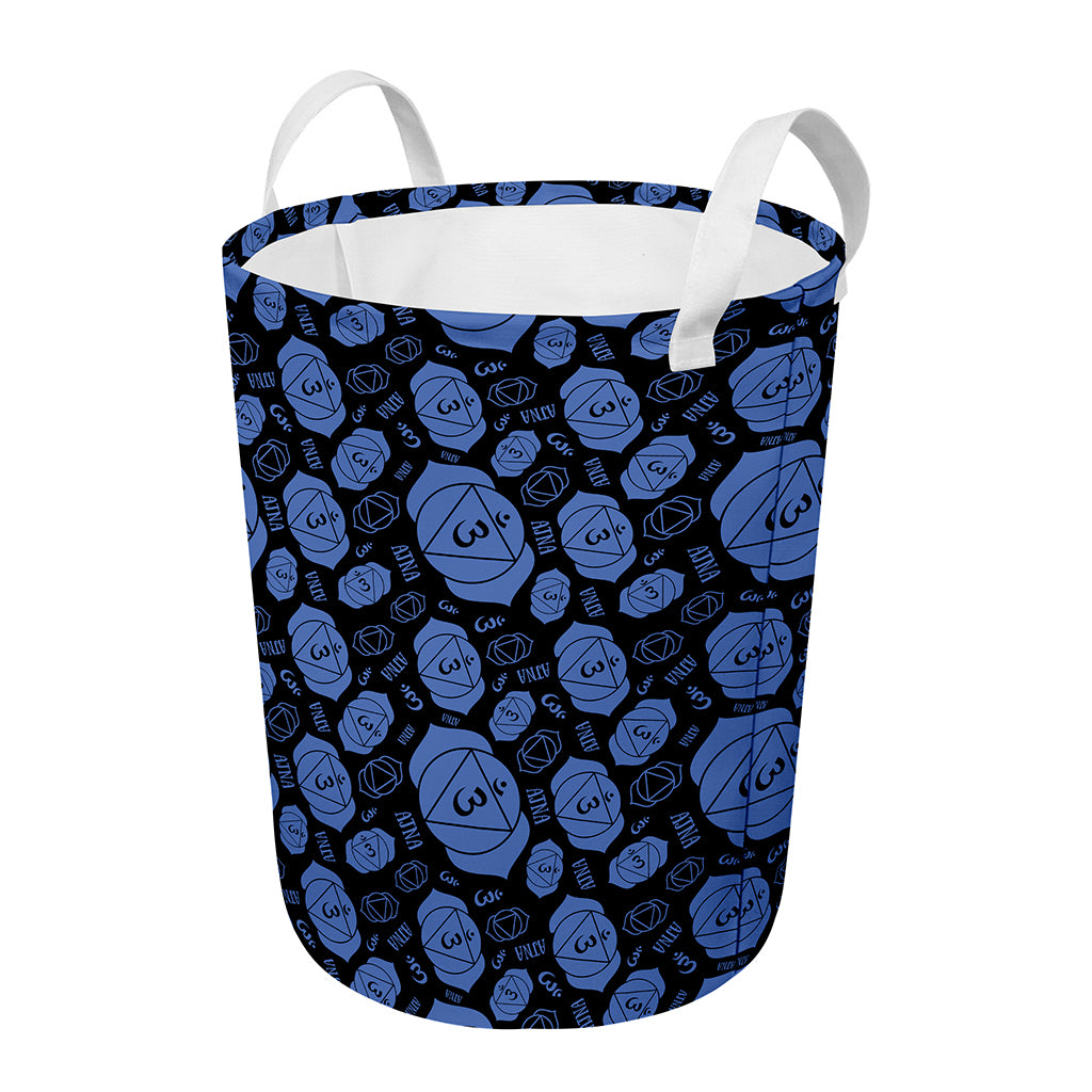 Ajna Chakra Pattern Print Round Laundry Basket