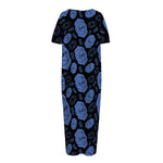 Ajna Chakra Pattern Print Short Sleeve Long Nightdress
