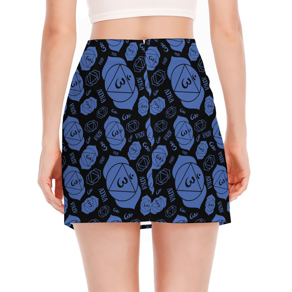 Ajna Chakra Pattern Print Side Slit Mini Skirt