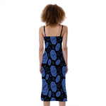 Ajna Chakra Pattern Print Slim Fit Midi Cami Dress
