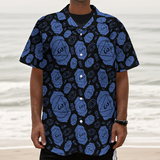 Ajna Chakra Pattern Print Textured Short Sleeve Shirt