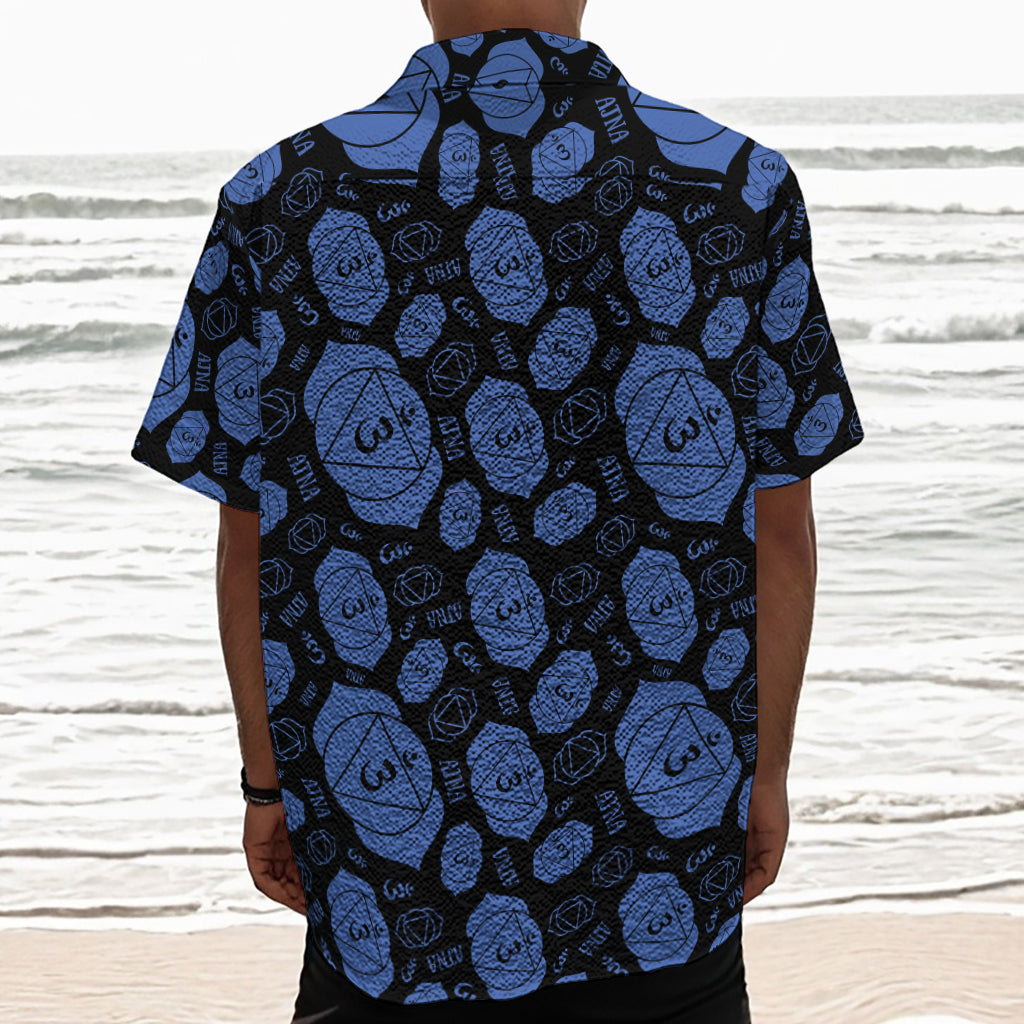 Ajna Chakra Pattern Print Textured Short Sleeve Shirt