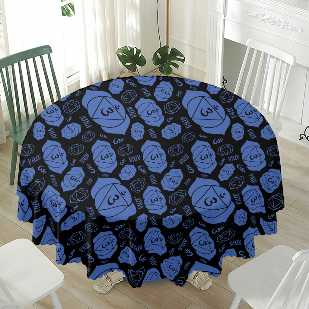 Ajna Chakra Pattern Print Waterproof Round Tablecloth