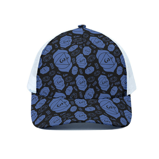 Ajna Chakra Pattern Print White Mesh Trucker Cap