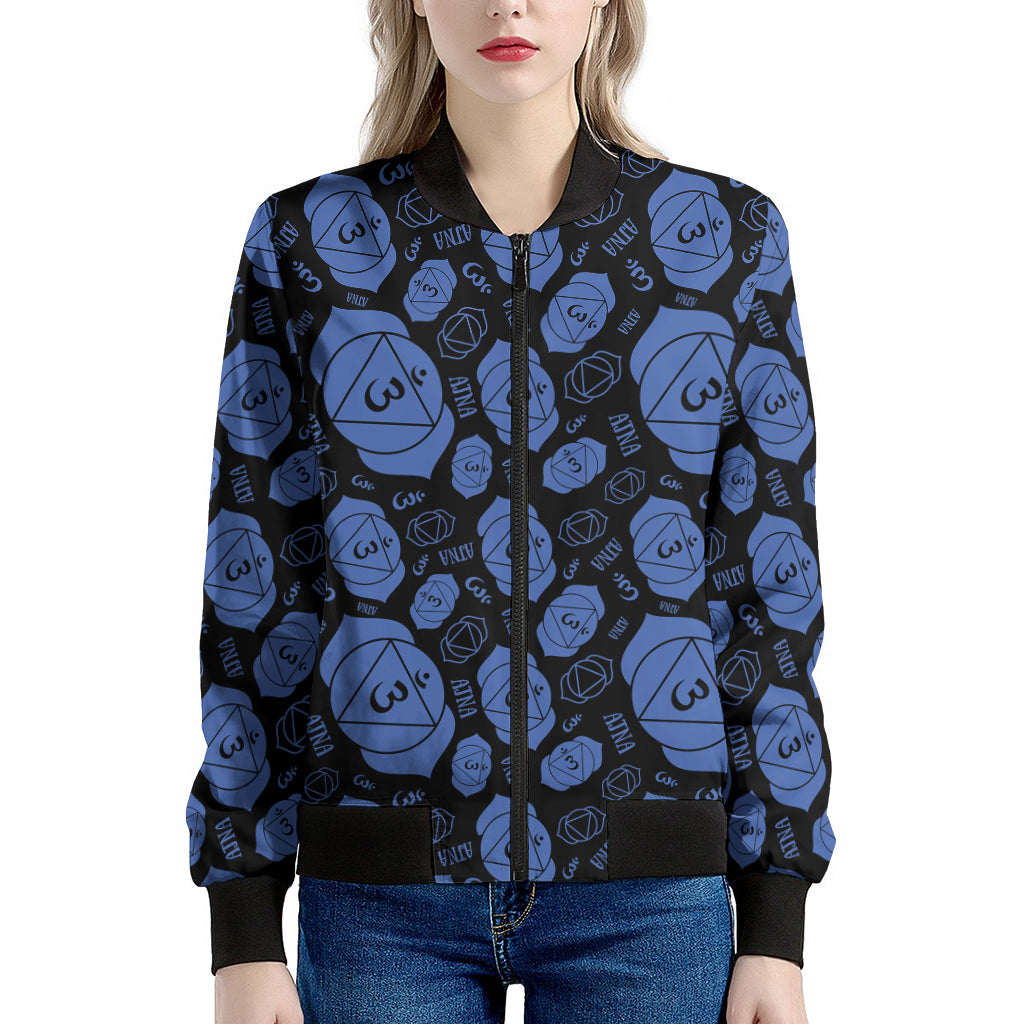 Ajna Chakra Pattern Print Women's Bomber Jacket