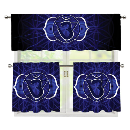 Ajna Chakra Spiritual Print 3 Piece Kitchen Curtains