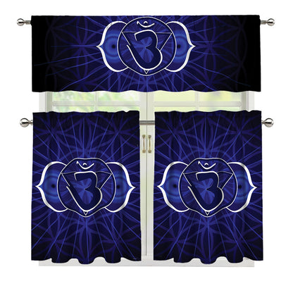 Ajna Chakra Spiritual Print 3 Piece Kitchen Curtains