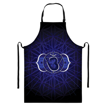 Ajna Chakra Spiritual Print Bib Apron With Pocket