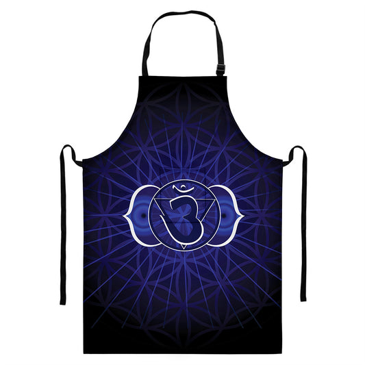 Ajna Chakra Spiritual Print Bib Apron With Pocket