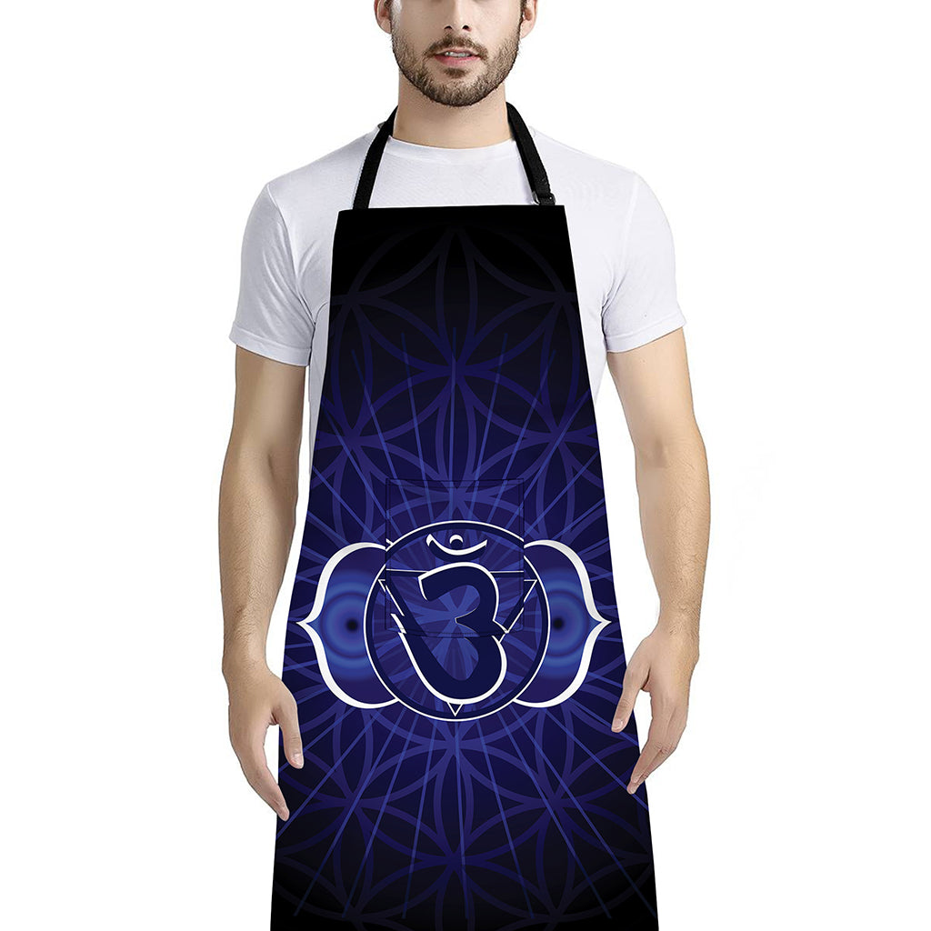Ajna Chakra Spiritual Print Bib Apron With Pocket