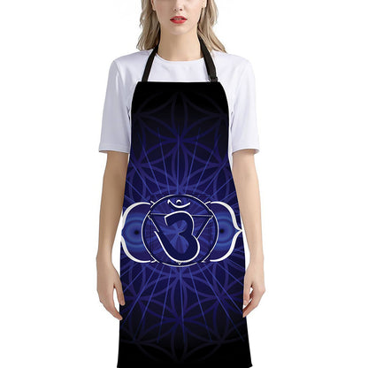 Ajna Chakra Spiritual Print Bib Apron With Pocket