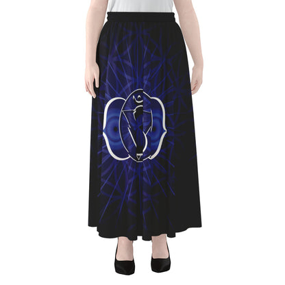 Ajna Chakra Spiritual Print Chiffon Maxi Skirt