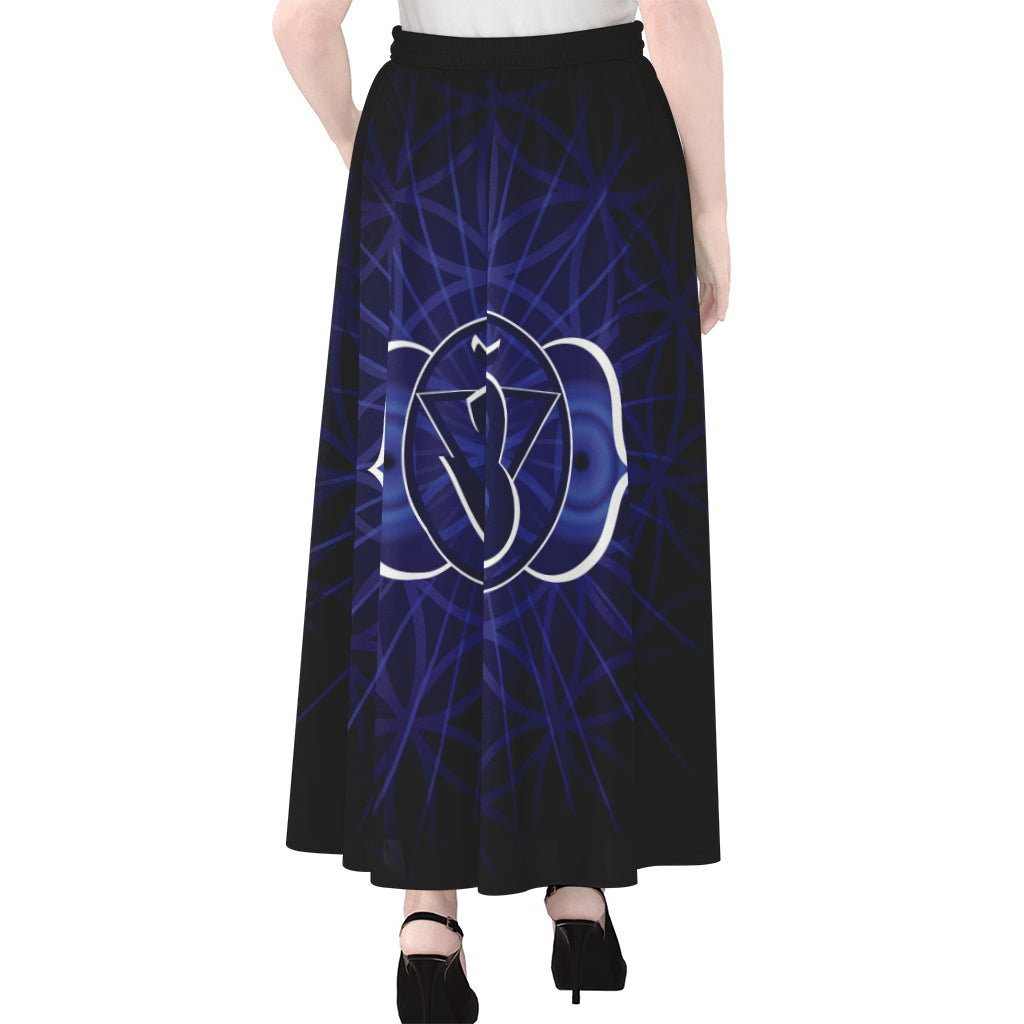 Ajna Chakra Spiritual Print Chiffon Maxi Skirt