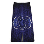Ajna Chakra Spiritual Print Cotton Front Slit Maxi Skirt