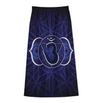 Ajna Chakra Spiritual Print Cotton Front Slit Maxi Skirt