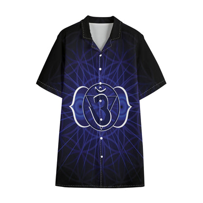 Ajna Chakra Spiritual Print Cotton Hawaiian Shirt