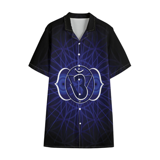 Ajna Chakra Spiritual Print Cotton Hawaiian Shirt