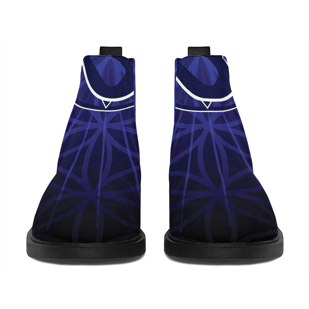 Ajna Chakra Spiritual Print Flat Ankle Boots