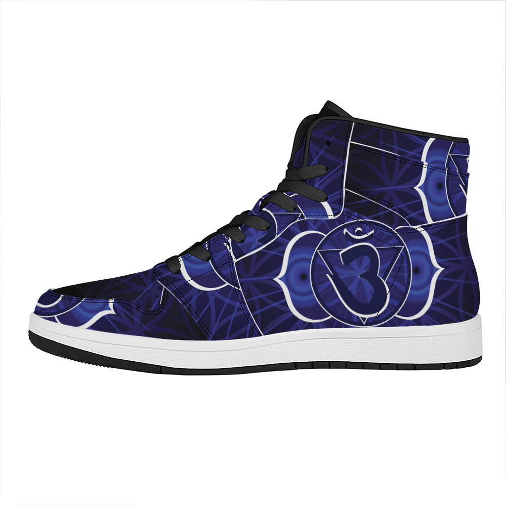Ajna Chakra Spiritual Print High Top Leather Sneakers
