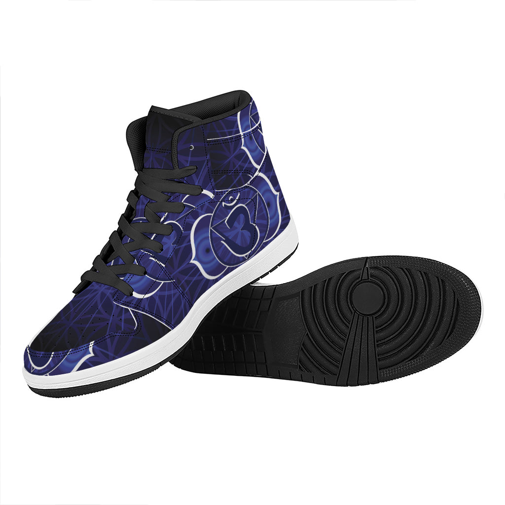 Ajna Chakra Spiritual Print High Top Leather Sneakers