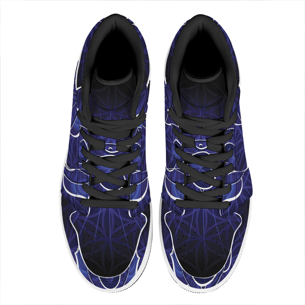Ajna Chakra Spiritual Print High Top Leather Sneakers