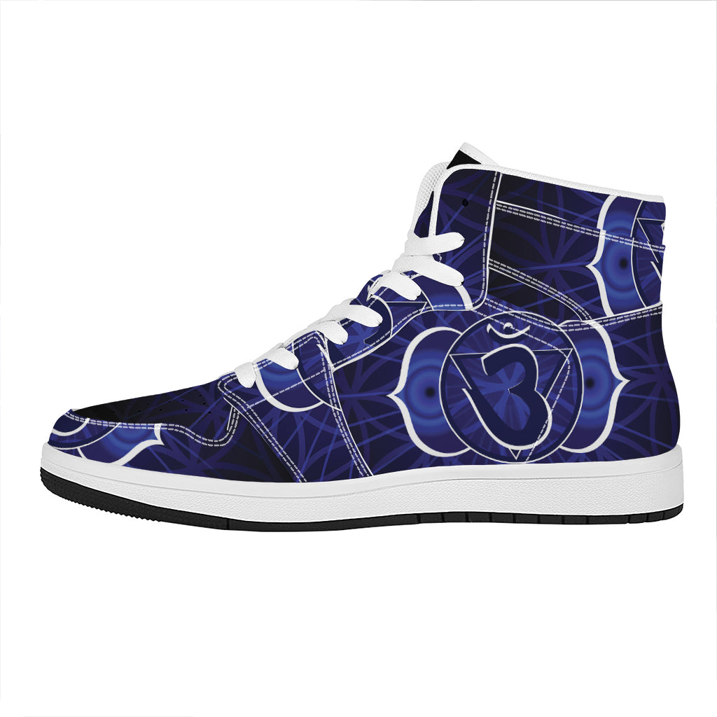 Ajna Chakra Spiritual Print High Top Leather Sneakers