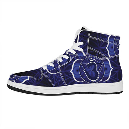 Ajna Chakra Spiritual Print High Top Leather Sneakers