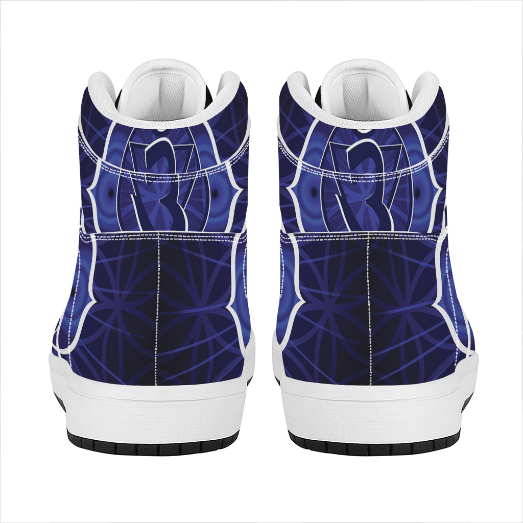 Ajna Chakra Spiritual Print High Top Leather Sneakers