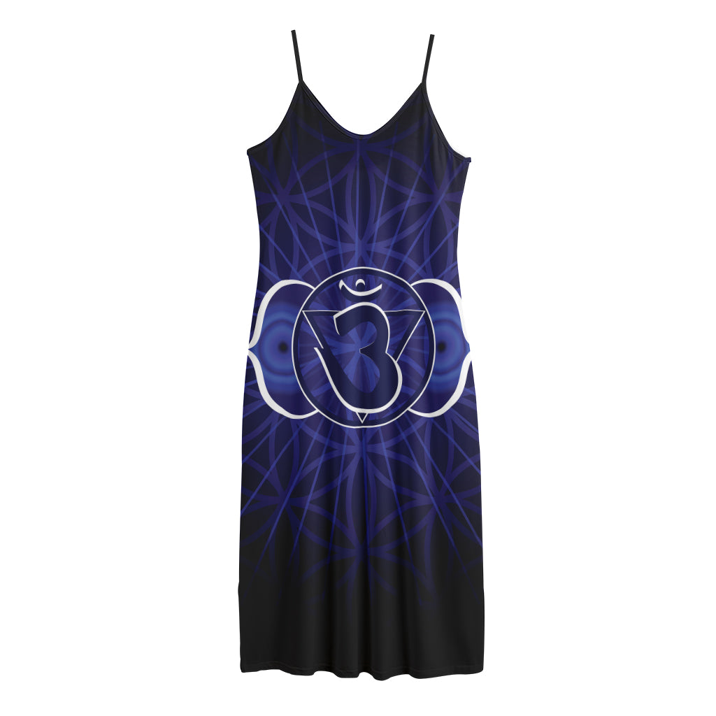 Ajna Chakra Spiritual Print Jersey Midi Cami Dress