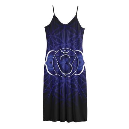 Ajna Chakra Spiritual Print Jersey Midi Cami Dress