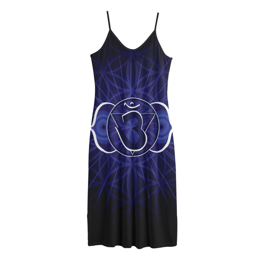 Ajna Chakra Spiritual Print Jersey Midi Cami Dress