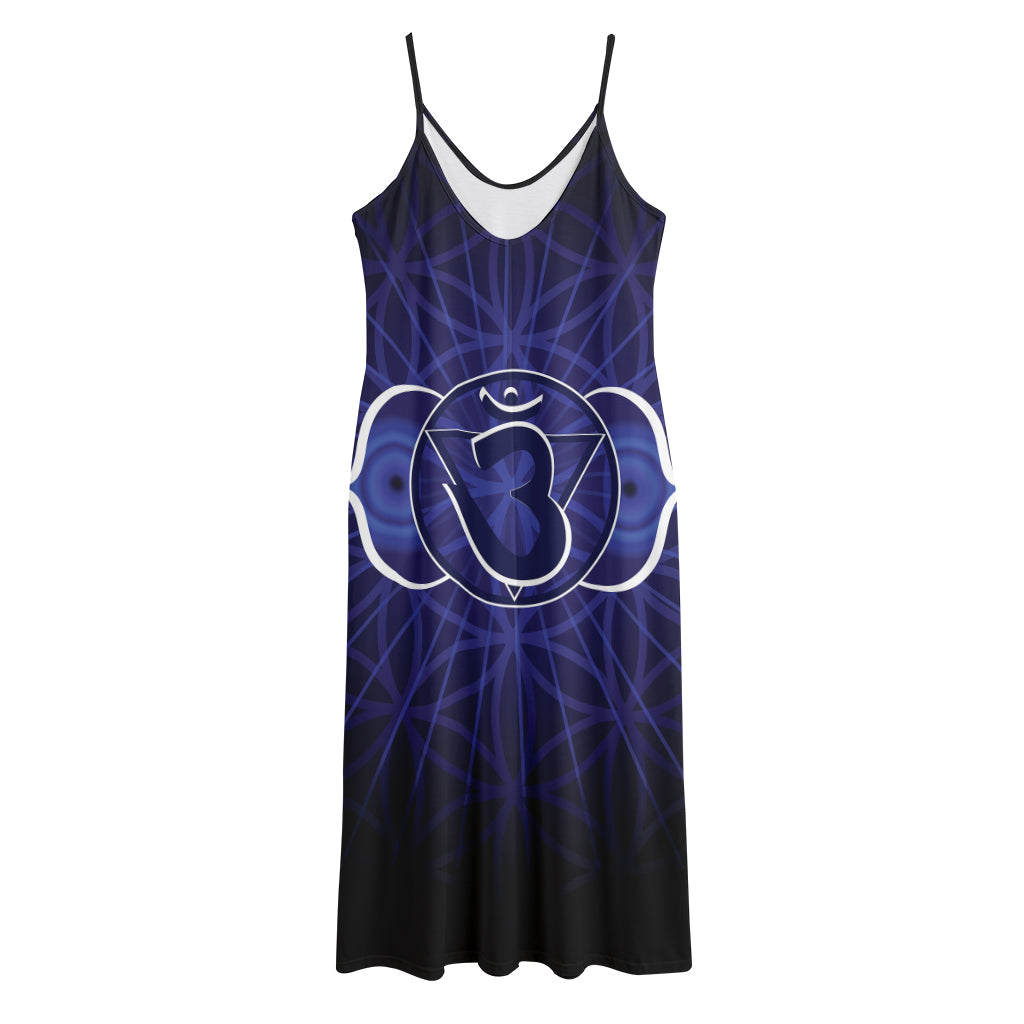 Ajna Chakra Spiritual Print Jersey Midi Cami Dress