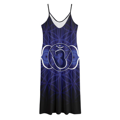 Ajna Chakra Spiritual Print Jersey Midi Cami Dress