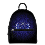 Ajna Chakra Spiritual Print Leather Backpack