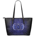 Ajna Chakra Spiritual Print Leather Tote Bag With Zipper