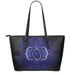 Ajna Chakra Spiritual Print Leather Tote Bag