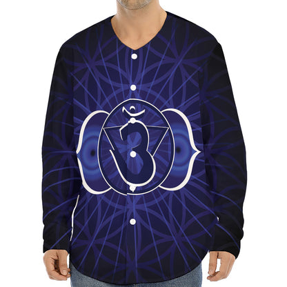 Ajna Chakra Spiritual Print Long Sleeve Baseball Jersey