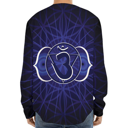 Ajna Chakra Spiritual Print Long Sleeve Baseball Jersey