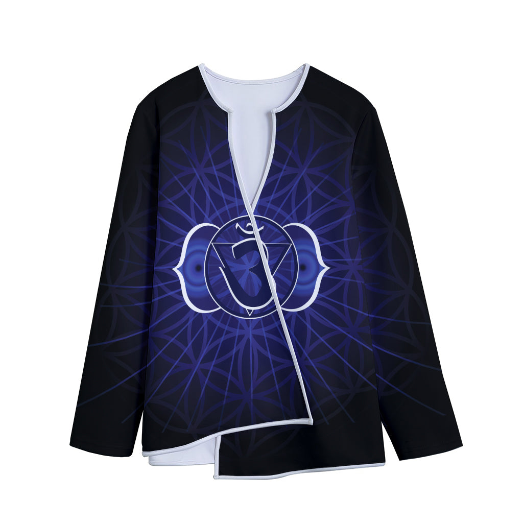 Ajna Chakra Spiritual Print Long Sleeve Short Coat